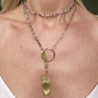 Edelstein Halskette Blatt eine edle Lariat Kette im Boho Style