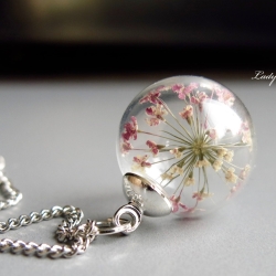 Kette Dillblüten Blumen Schmuck in Gießharz Blütenschmuck