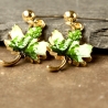 Blatt Ohrringe Ahorn in grün als Natur Schmuck oder Wald Ohrringe