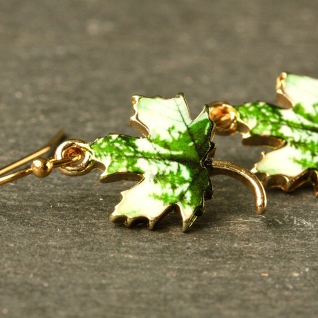 Blatt Ohrringe Ahorn / Natur Schmuck / Wald Ohrringe