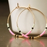 Neon Miyuki Creolen ein handgefertigtes Ohrringpaar mit Perlen