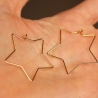 Vergoldete Ohrringe Stern Creolen / Statement Ohrringe / Geschenk
