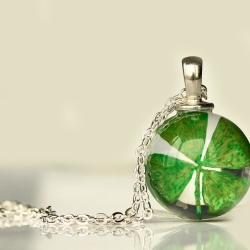 Kette vierblättriges Kleeblatt Glücksbringer / Glücksbringer