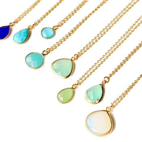 Edelstein Kette Gold / Schmuck mit Edelsteinen / Geschenk für Sie