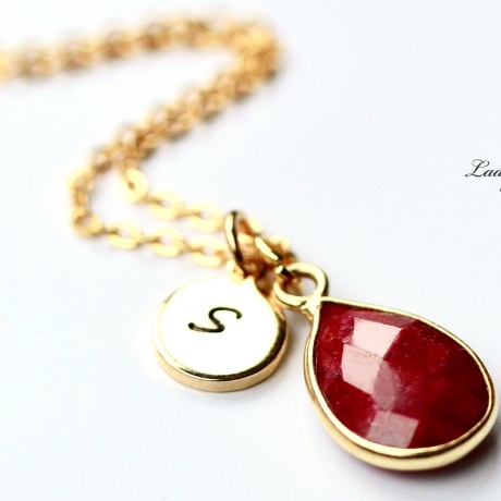 Personalisierte Kette Geburtsstein persönliches Geschenk