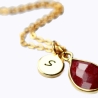 Personalisierte Kette Geburtsstein persönliches Geschenk