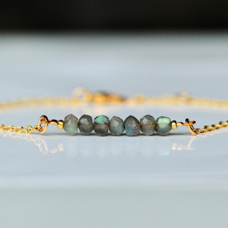 Edelstein Armband Labradorit / Armband gold Labradorit