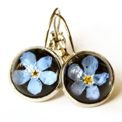 Ohrringe Vergissmeinnicht Antik Bronze oder Silber