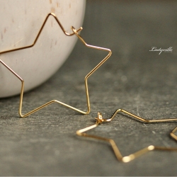 Vergoldete Ohrringe Stern Creolen / Statement Ohrringe / Geschenk Vergoldete Ohrringe Stern Creolen / Statement Ohrringe / Geschenk