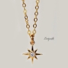 Himmlische Stern Kette Sterling vergoldet - Polarstern