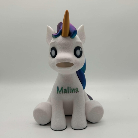 Einhorn Spardose mit Namen personalisiert für Kinder