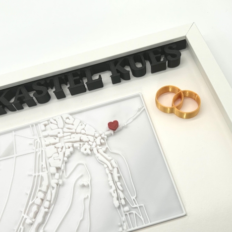 Hochzeitsgeschenk - Personalisierte 3D Stadtkarte - Name & Datum