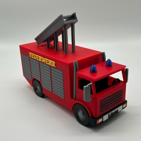 Feuerwehr Spardose mit Namen personalisiert für Kinder