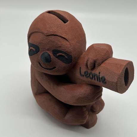 Faultier Spardose mit Namen personalisiert für Kinder