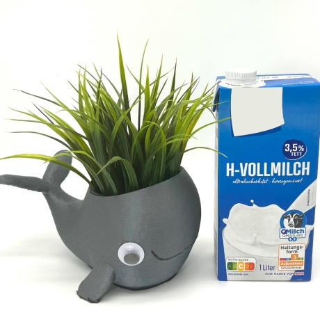Wal Blumentopf Übertopf mit Tiermotiv aus PLA