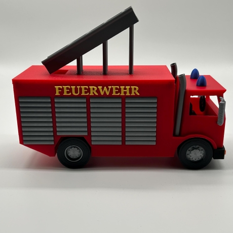 Feuerwehr Spardose mit Namen personalisiert für Kinder