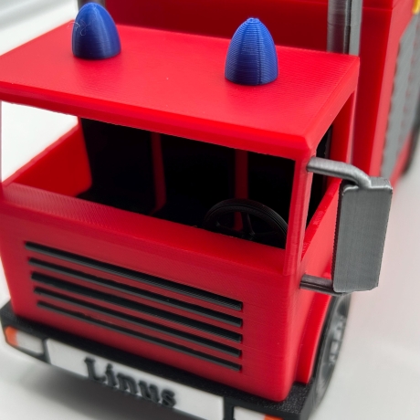 Feuerwehr Spardose mit Namen personalisiert für Kinder