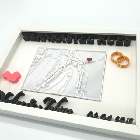 Hochzeitsgeschenk - Personalisierte 3D Stadtkarte - Name & Datum