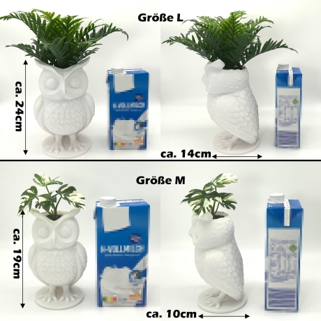 Eule Blumentopf Übertopf mit Tiermotiv aus PLA