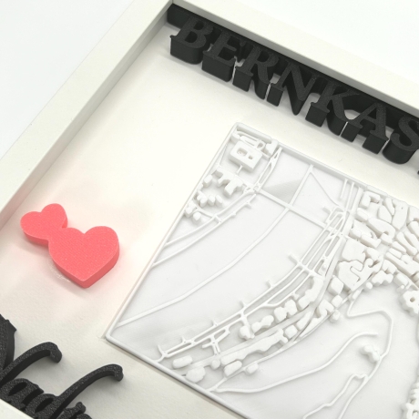 Hochzeitsgeschenk - Personalisierte 3D Stadtkarte - Name & Datum