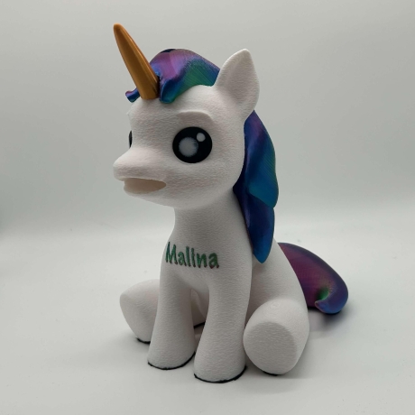 Einhorn Spardose mit Namen personalisiert für Kinder