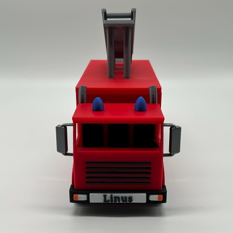 Feuerwehr Spardose mit Namen personalisiert für Kinder