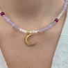 Kette Sichelmond – Edelstein Halskette Damen – Jade Tigerauge