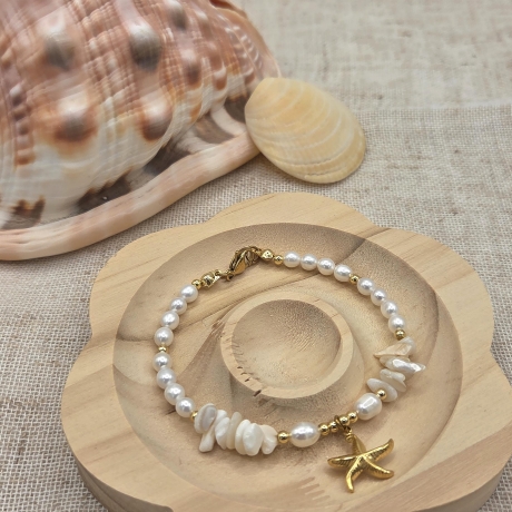 Perlenarmband Damen „Perlenmeer“ | Armband mit Süßwasserperlen