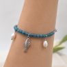 Armband | Fisch | Süßwasserperlen | blauer Apatit | gold & silber