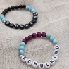 Armband Schulkind Einschulung | Edelstein + Buchstabenperlen