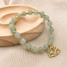 Rosenquarz Armband | Edelsteinarmband mit Lotus | Geschenk Frauen