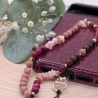 Handykette kurz Pink fürs Handgelenk, Handyanhänger | Phone Strap