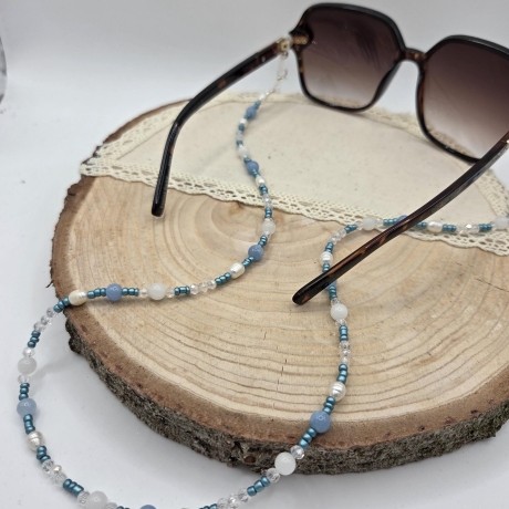 Brillenkette mit Süßwasserperlen & Edelsteinen - Glasses Chain
