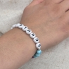 Armband Schulkind Einschulung | Edelstein + Buchstabenperlen