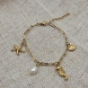 Armband Gold Silber | Seestern Muschel Seepferd Perle | Charms
