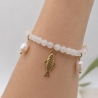 Armband | Fisch | Süßwasserperlen | weißer Jade | Silber | Gold