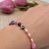 Armband - Perlenarmband - Dalmatiner Jaspis, Tigerauge & Amethyst