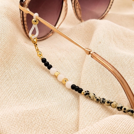 Brillenkette Obsidian Dalmatiner Jaspis | Sonnenbrillenkette
