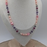 Halskette Perlenkette - Dalmatiner Jaspis, Tigerauge und Amethyst