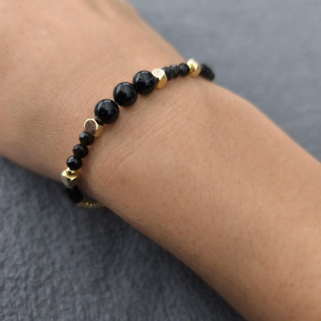 Obsidian Armband Seelenspiegel – Schwarzer Edelstein Schmuck Gold