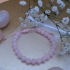 Armband Rosenquarz - Perlenarmband Edelstein Schmuck, verstellbar