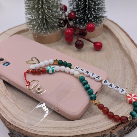 Handykette fürs Handgelenk – Phone Strap | Karneol & Malachit
