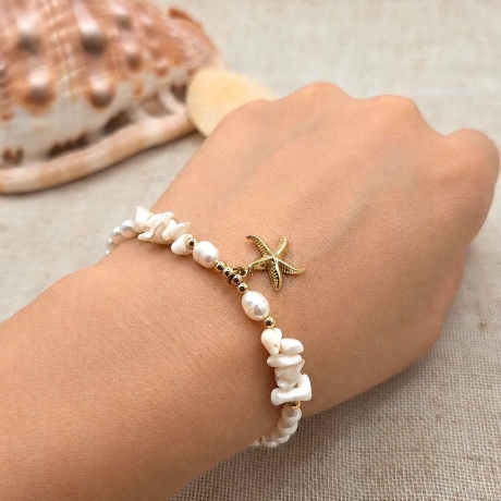 Perlenarmband Damen „Perlenmeer“ | Armband mit Süßwasserperlen