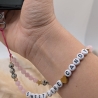 Handykette fürs Handgelenk – Rosenquarz, Dalmatiner-Jaspis