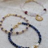 Armband Wintermagie - Edelsteinarmband Amethyst und Goldperlen