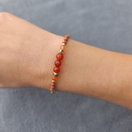 Karneol Armband ,,Sonne – Perlenarmband – Edelsteinarmband