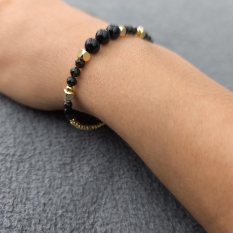Obsidian Armband Seelenspiegel – Schwarzer Edelstein Schmuck Gold