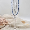 Halskette Aventurin mit Lotusblüten - Anhänger Silber - Lotus