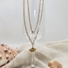 Halskette in Gold oder Silber Halbe Sonne, Edelstahl Gliederkette