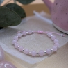 Armband Rosenquarz Silber - Perlenarmband, Edelstein Schmuck